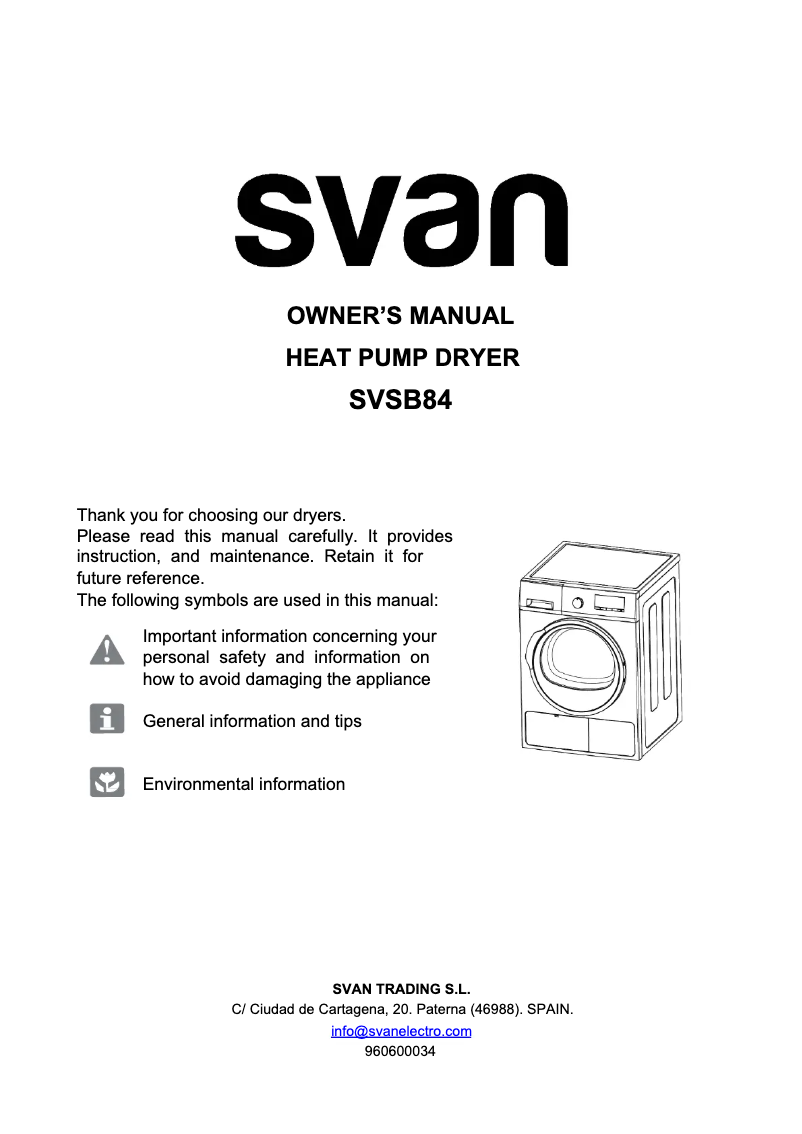 Página 1 del manual Manual de usuario SVAN SVSB84