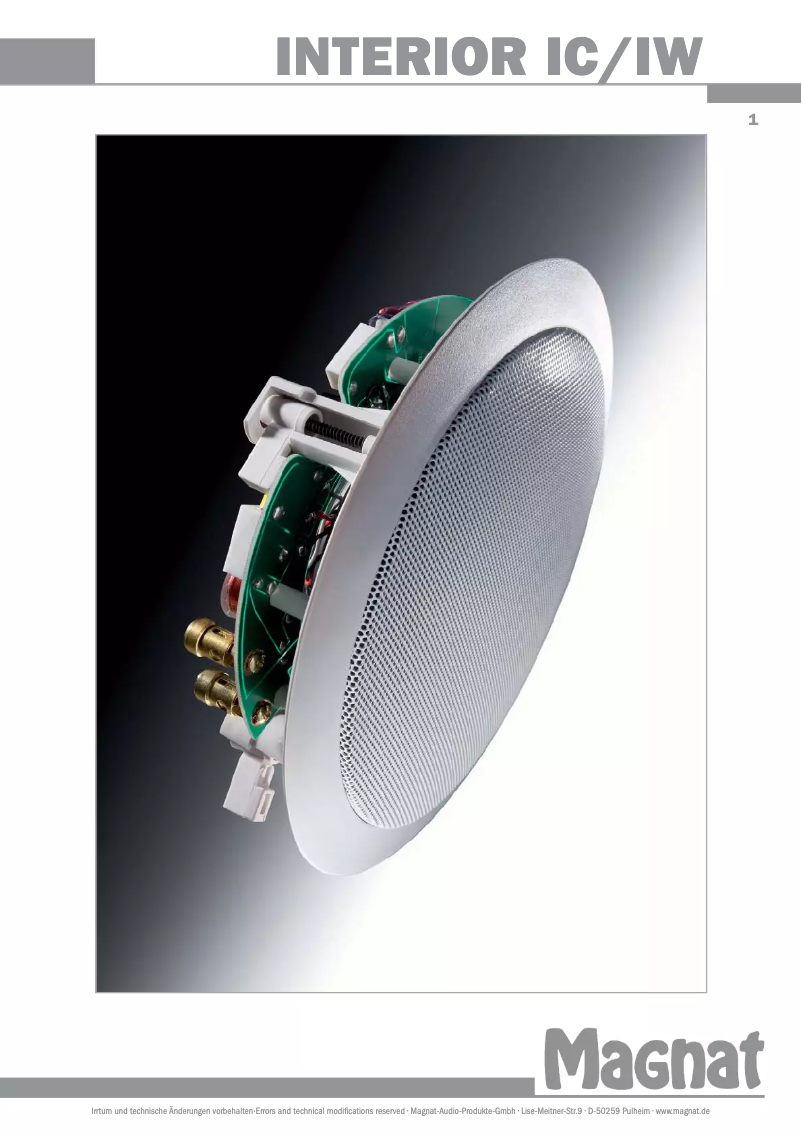 Página 1 del manual Ficha técnica Magnat Interior IW 610