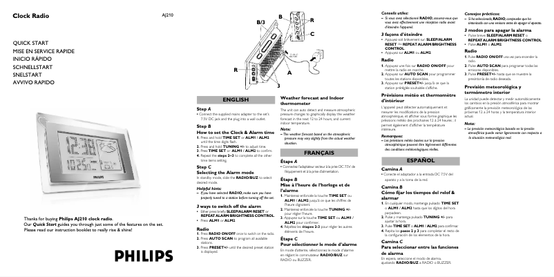 Página 1 del manual Guía de inicio rápido Philips AJ210