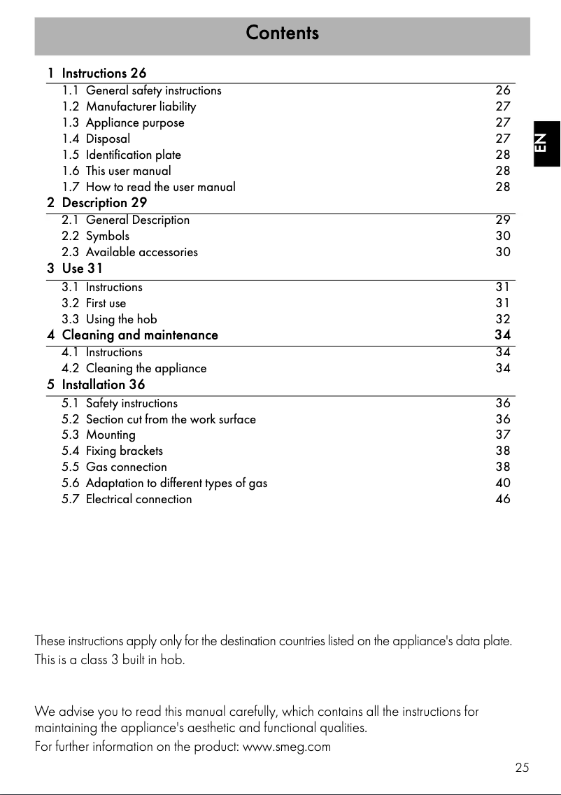 Página 1 del manual Manual de usuario Smeg PV175CB