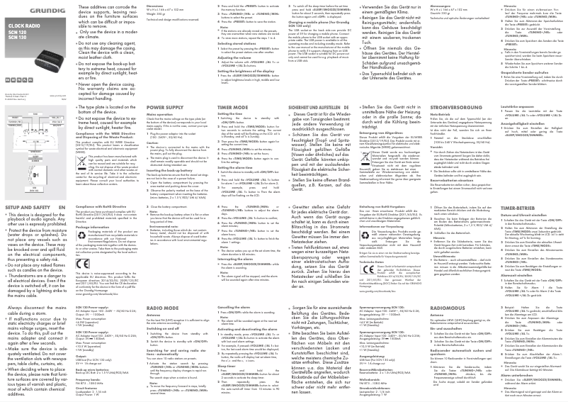 Página nº 1 - Manual de usuario Grundig SCN120