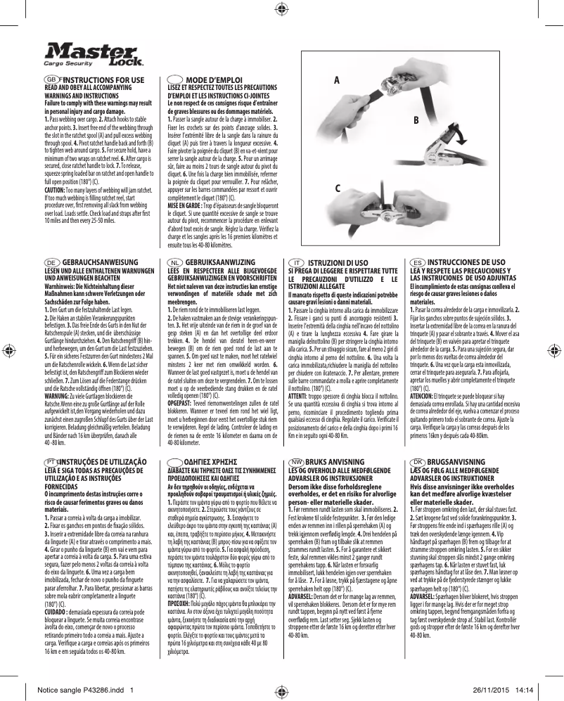 Página nº 1 - Manual de usuario Master Lock 3066EURDAT