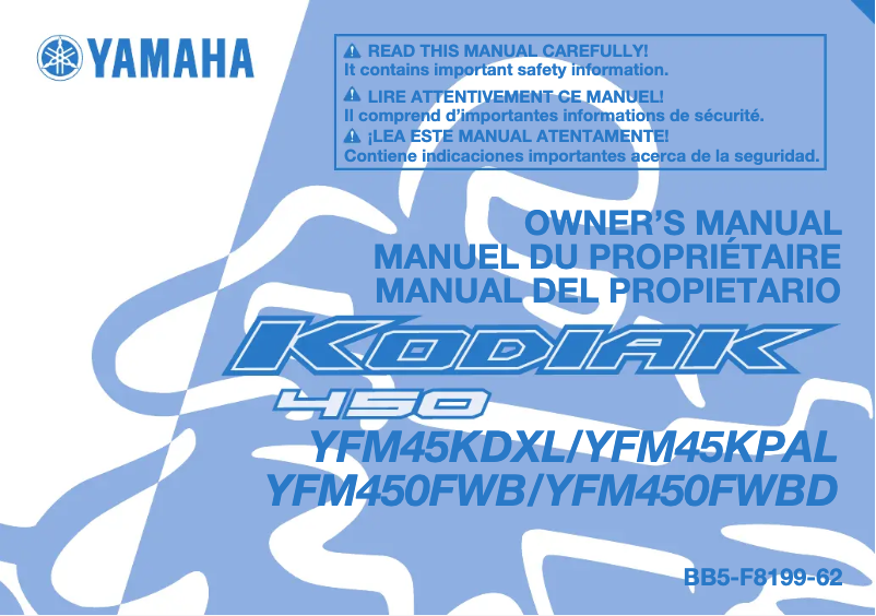 Imagen de la primera página del manual del dispositivo Kodiak 450 (2020)