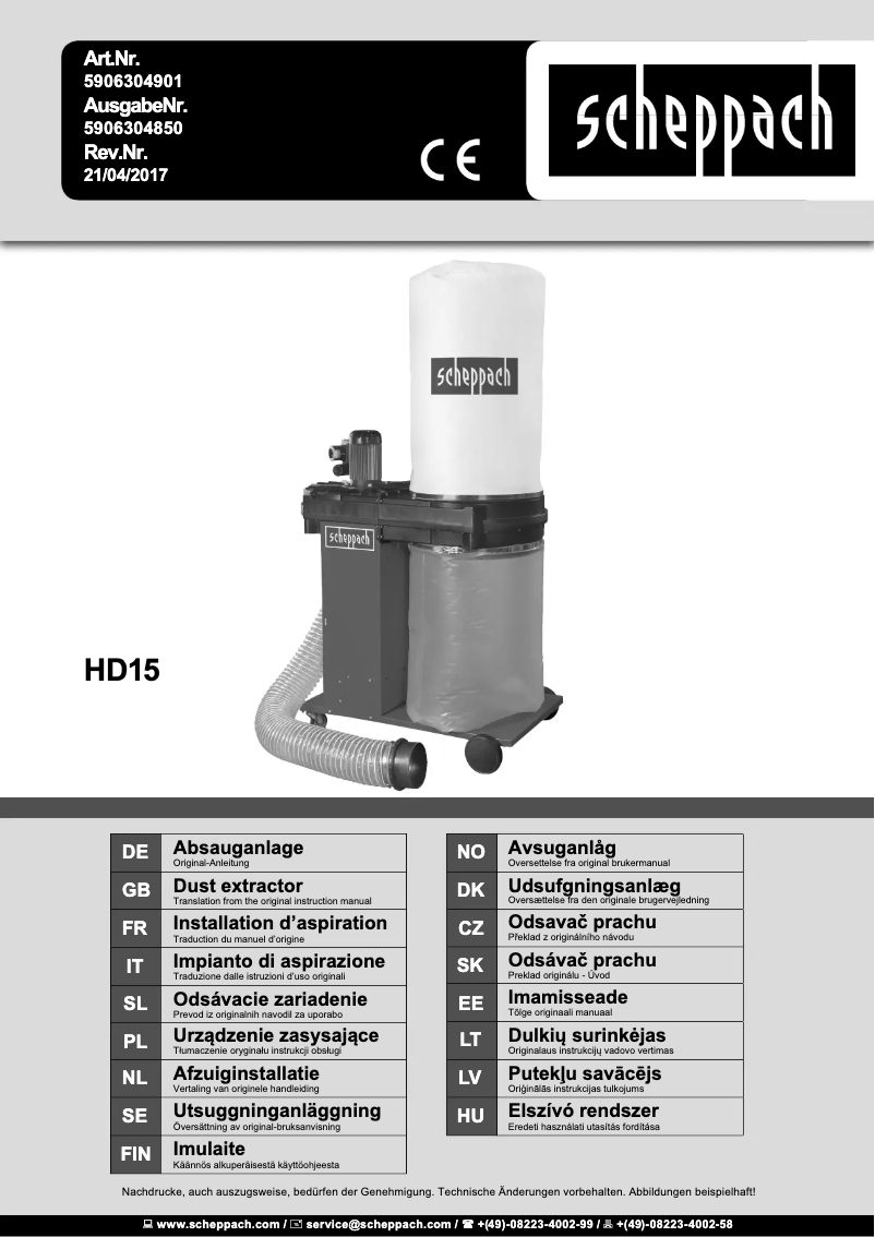Imagen de la primera página del manual del dispositivo HD15