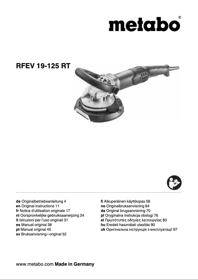 Página nº 1 - Manual de usuario Metabo RFEV 19-125 RT