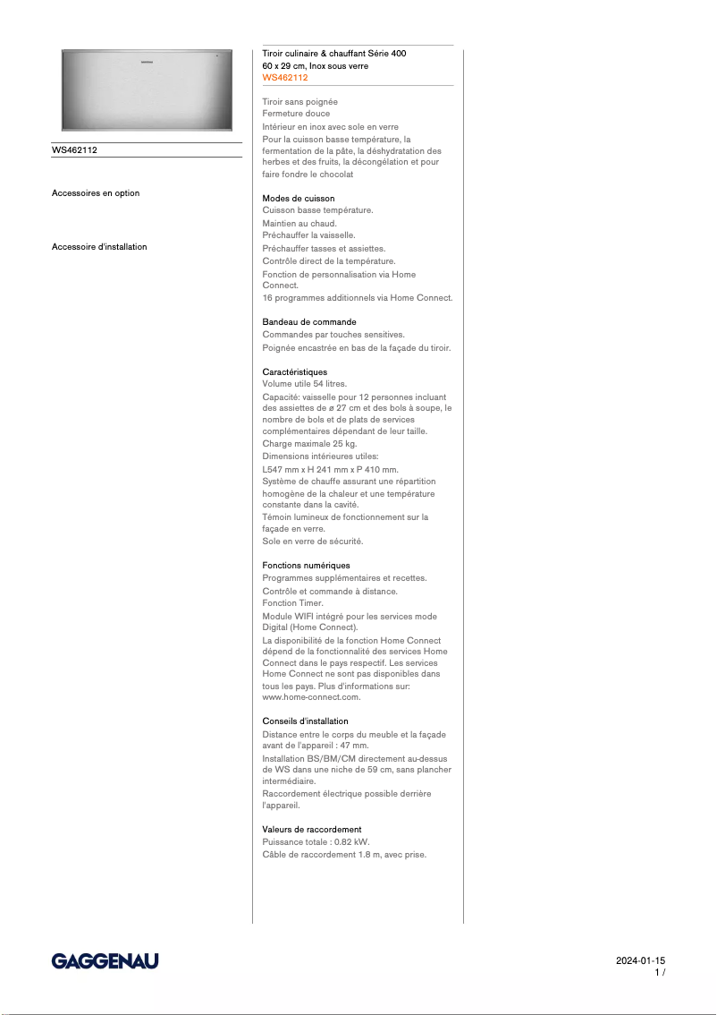 Imagen de la primera página del manual del dispositivo WS462112