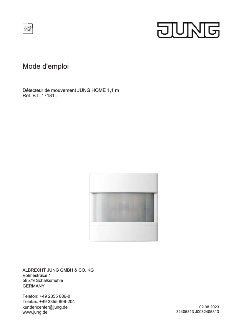 Página 1 del manual Manual de usuario JUNG BTLC17181229