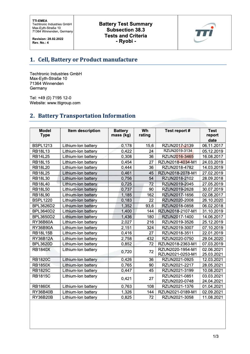Imagen de la primera página del manual del dispositivo One+ RB1815C