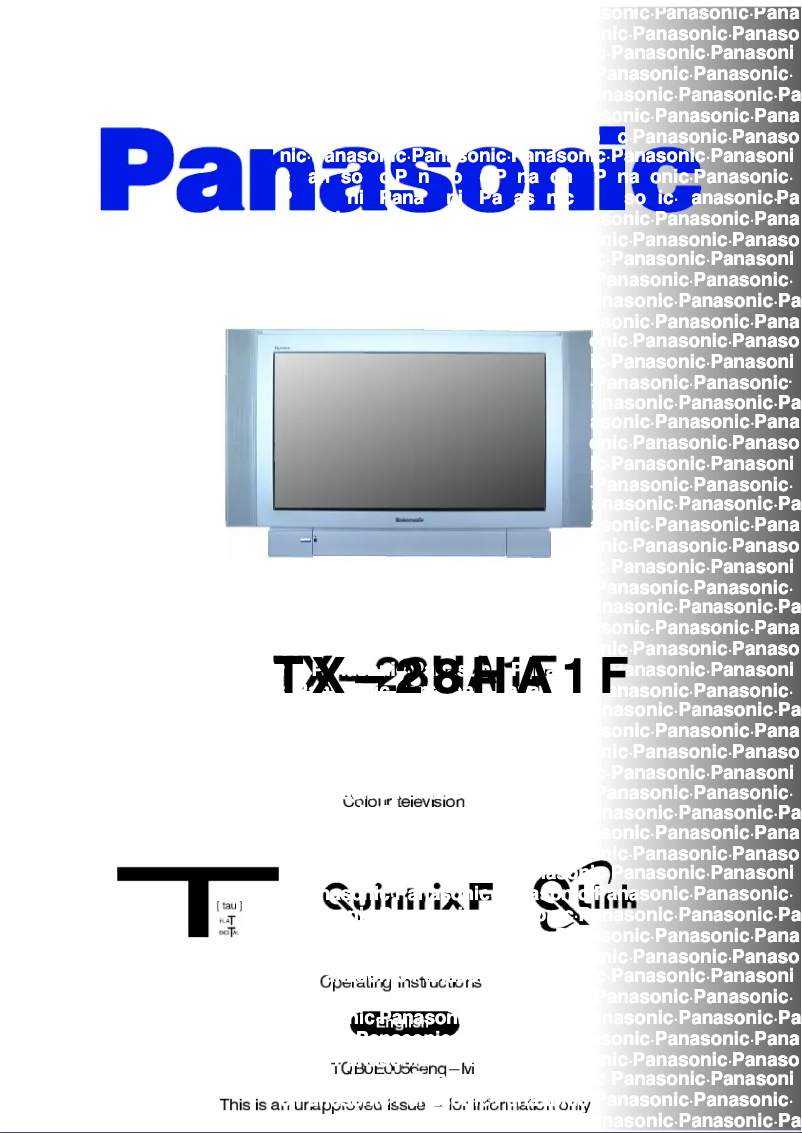 Página nº 1 - Manual de usuario Panasonic TX-28HA1F