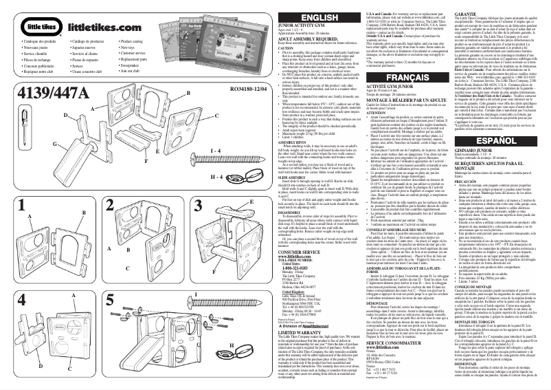 Imagen de la primera página del manual del dispositivo Junior Activity Gym 4139/447A