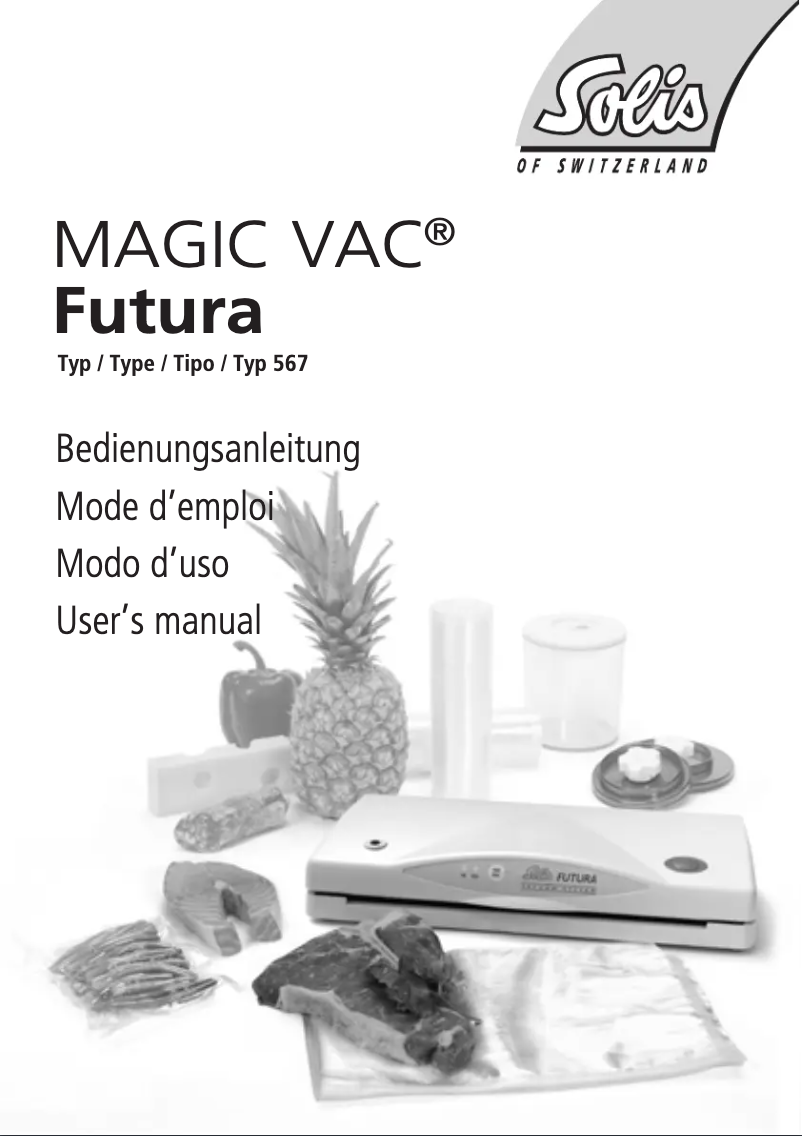 Imagen de la primera página del manual del dispositivo Magic Vac Futura 567