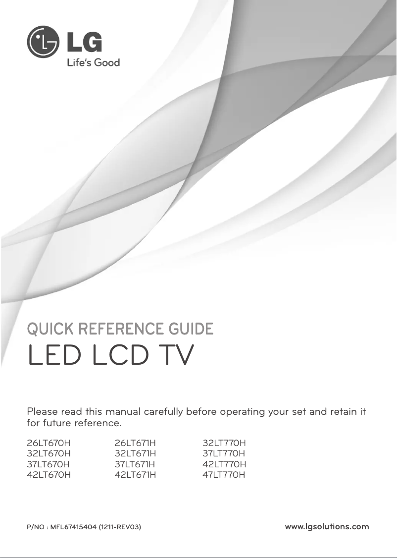 Imagen de la primera página del manual del dispositivo 37LT770H