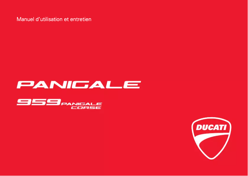 Imagen de la primera página del manual del dispositivo 959 Panigale Corse (2018)