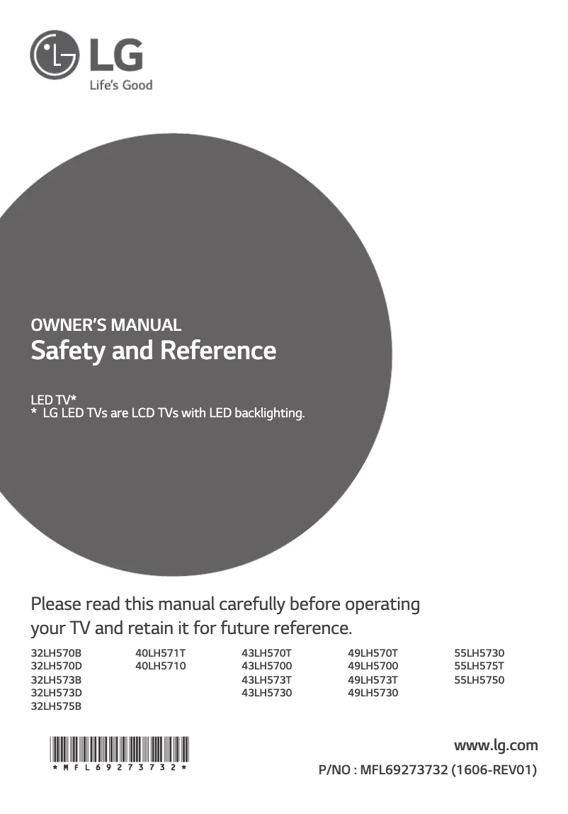 Página 1 del manual Manual de usuario LG 49LH573T