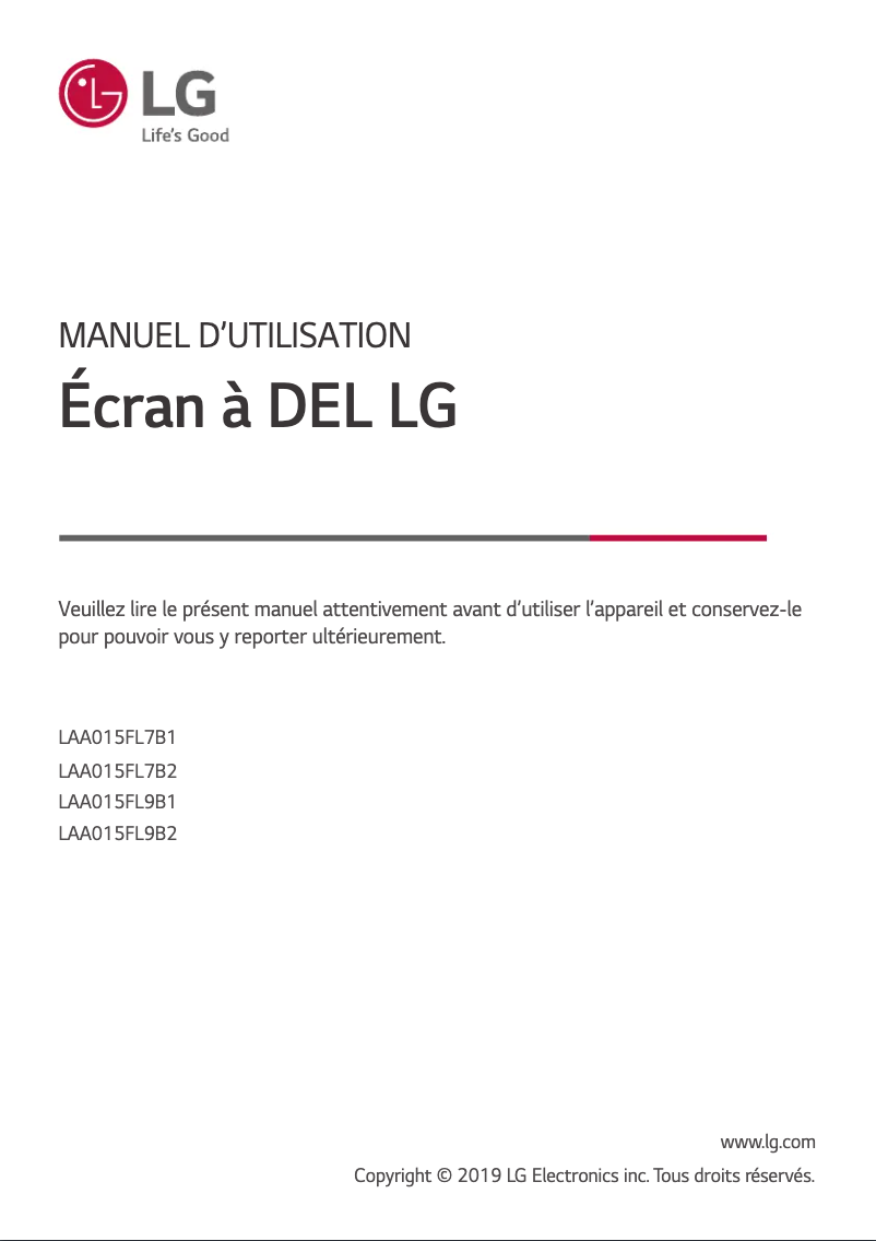 Página 1 del manual Manual de usuario LG LAA015FL7B1