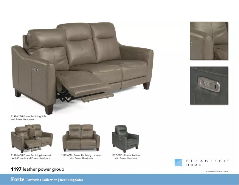 Página 1 del manual Manual de usuario Flexsteel Forte 1197-62PH