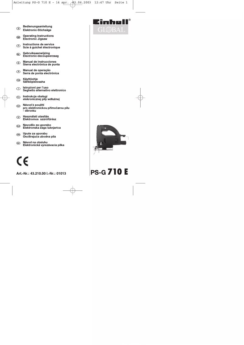 Imagen de la primera página del manual del dispositivo PS-G 710 E