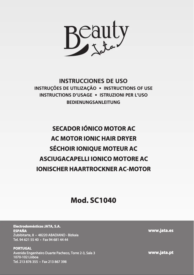 Página nº 1 - Manual de usuario Jata SC1040