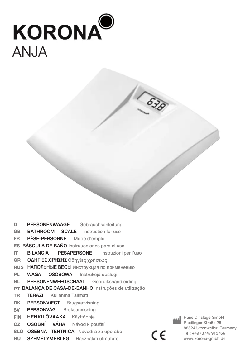 Página 1 del manual Manual de usuario Korona Anja