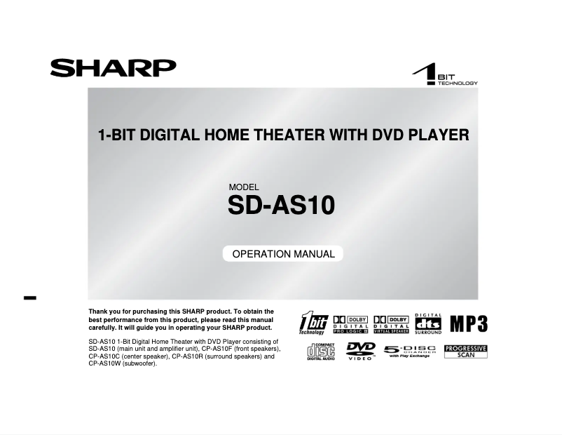 Imagen de la primera página del manual del dispositivo SD-AS10