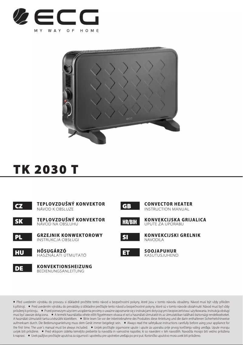 Imagen de la primera página del manual del dispositivo TK 2030 T