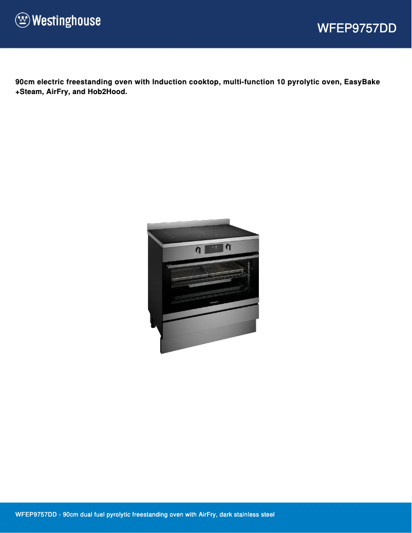 Página 1 del manual Ficha técnica Westinghouse WFEP9757DD