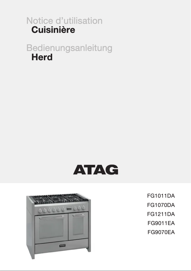 Página 1 del manual Manual de usuario Atag FG1011DA1E