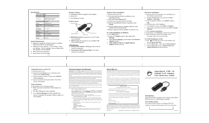Página 1 del manual Manual de usuario Siig JU-NE0611-S1