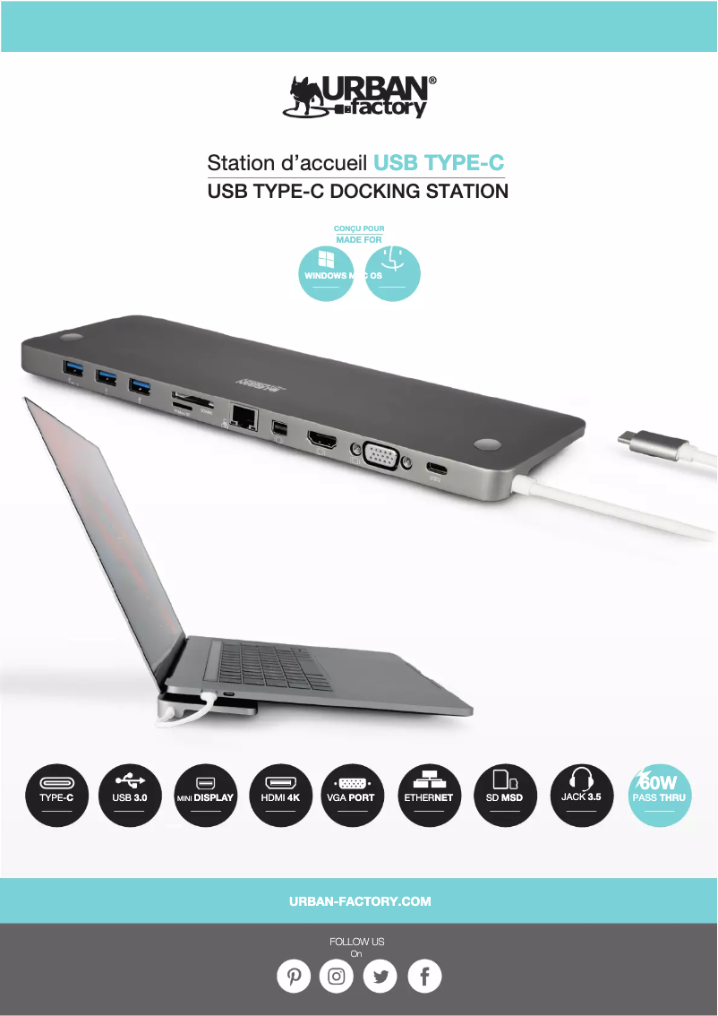 Página 1 del manual Manual de usuario Urban Factory TCD01UF