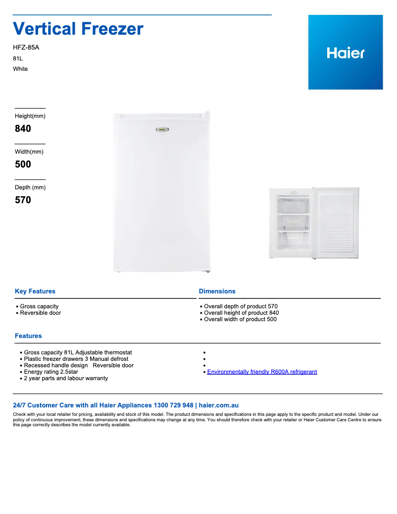 Imagen de la primera página del manual del dispositivo HFZ-85A