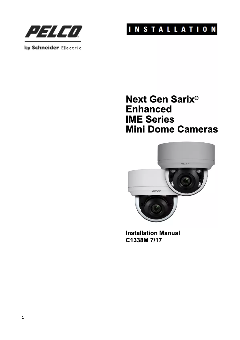 Página 1 del manual Manual de usuario Pelco Sarix Enhanced IME129-1IS