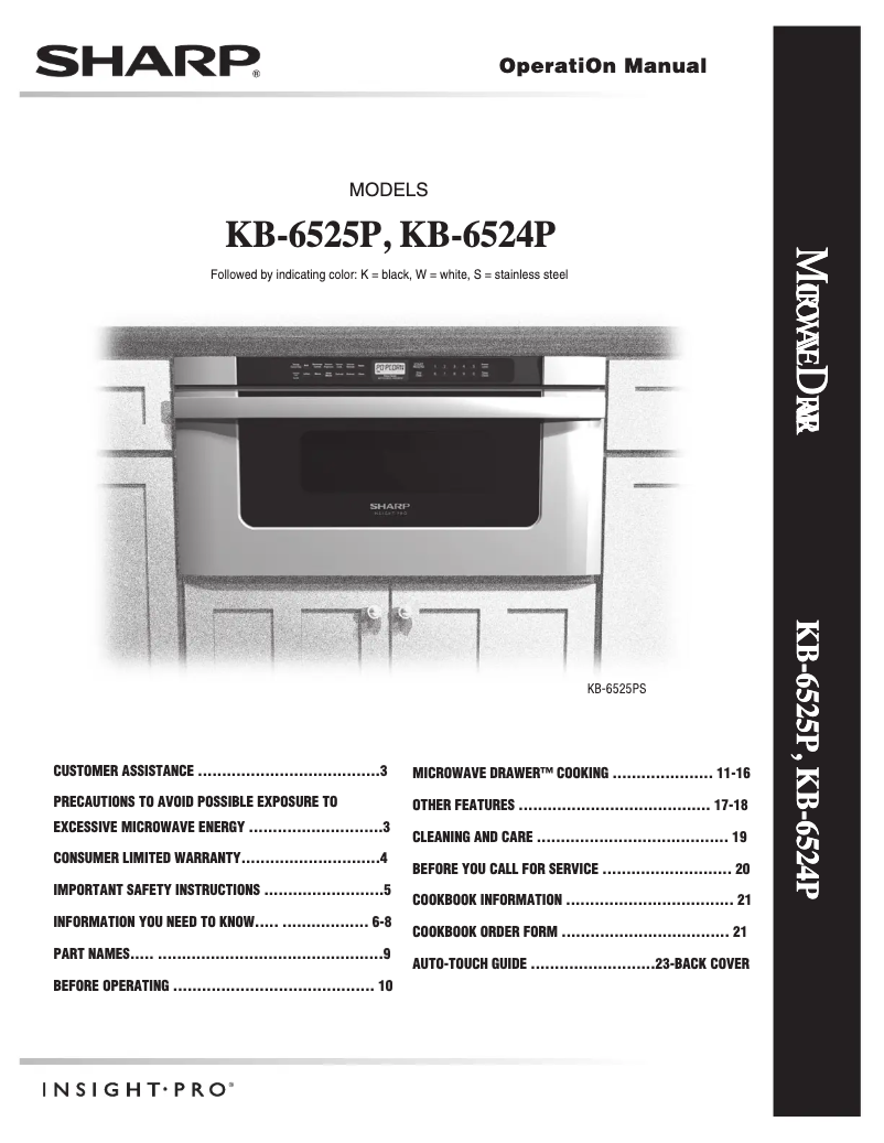 Página 1 del manual Manual de usuario Sharp KB-6524PW