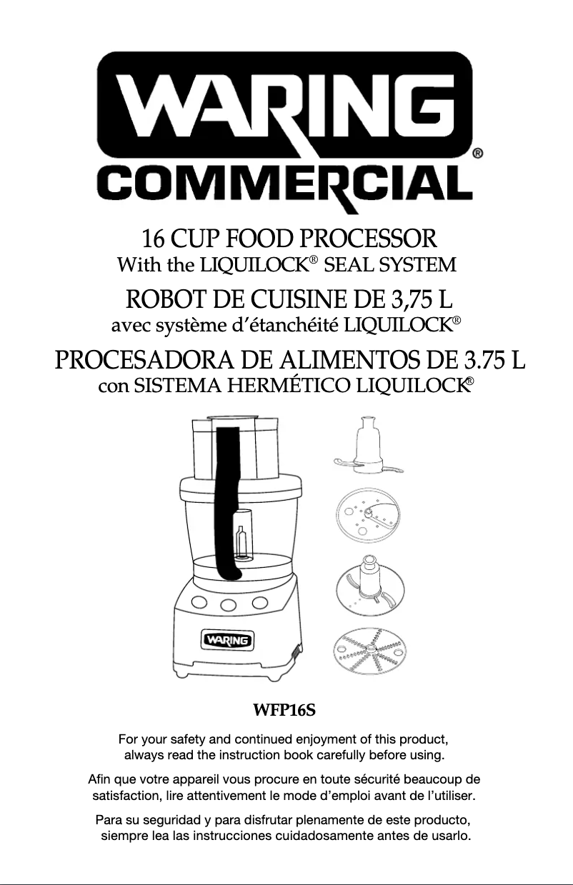 Página 1 del manual Manual de usuario Waring Commercial WFP16SCD