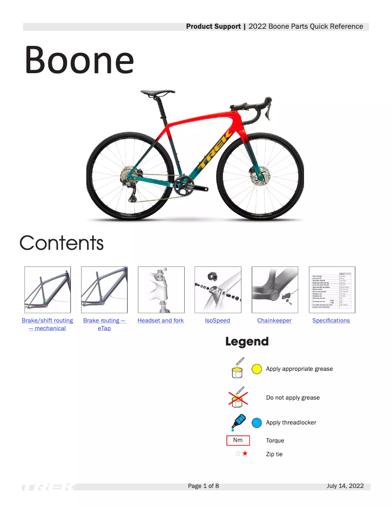 Página 1 del manual Manual de usuario Trek Boone MY18