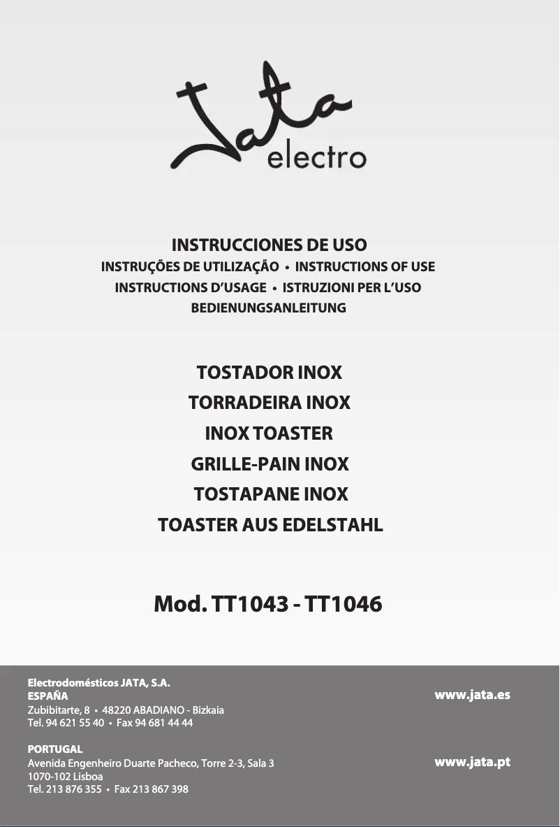 Página 1 del manual Manual de usuario Jata TT1043