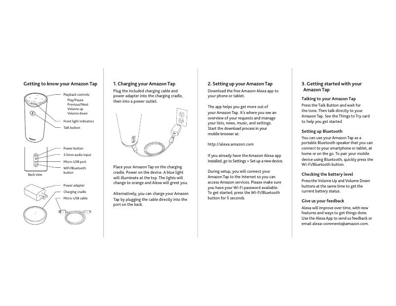 Página 1 del manual Manual de usuario Amazon Tap