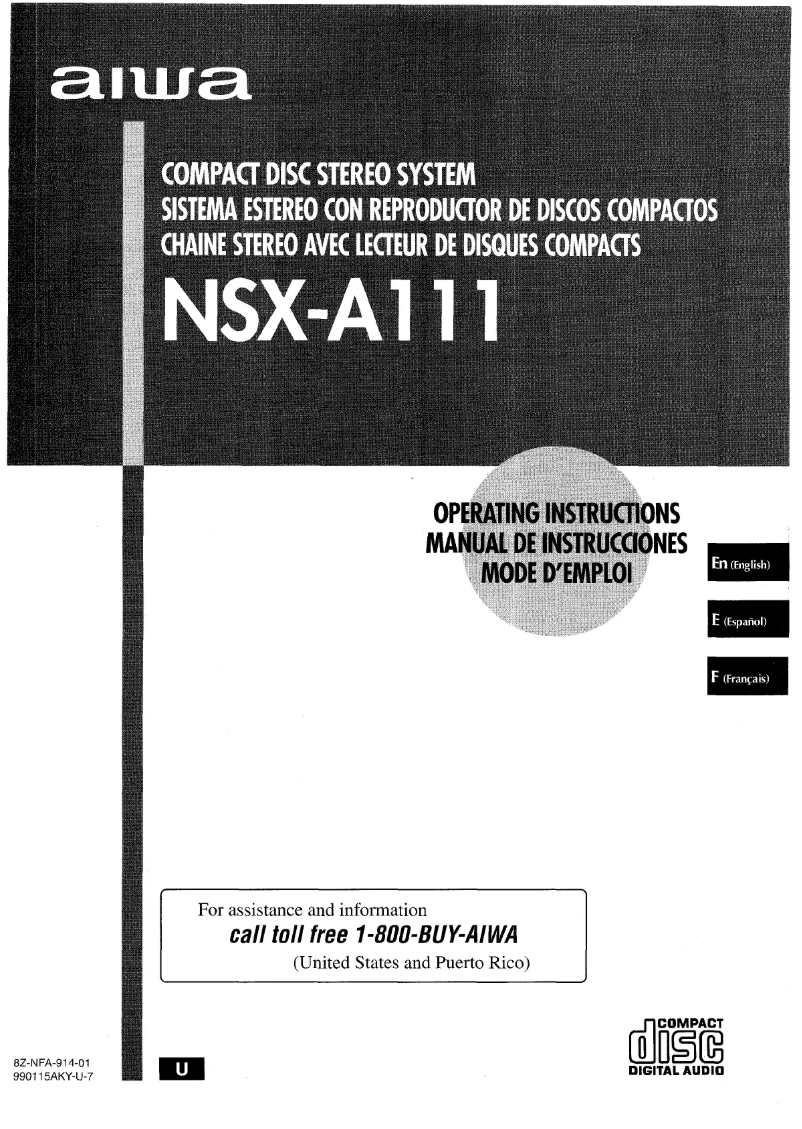 Imagen de la primera página del manual del dispositivo NSX-A111