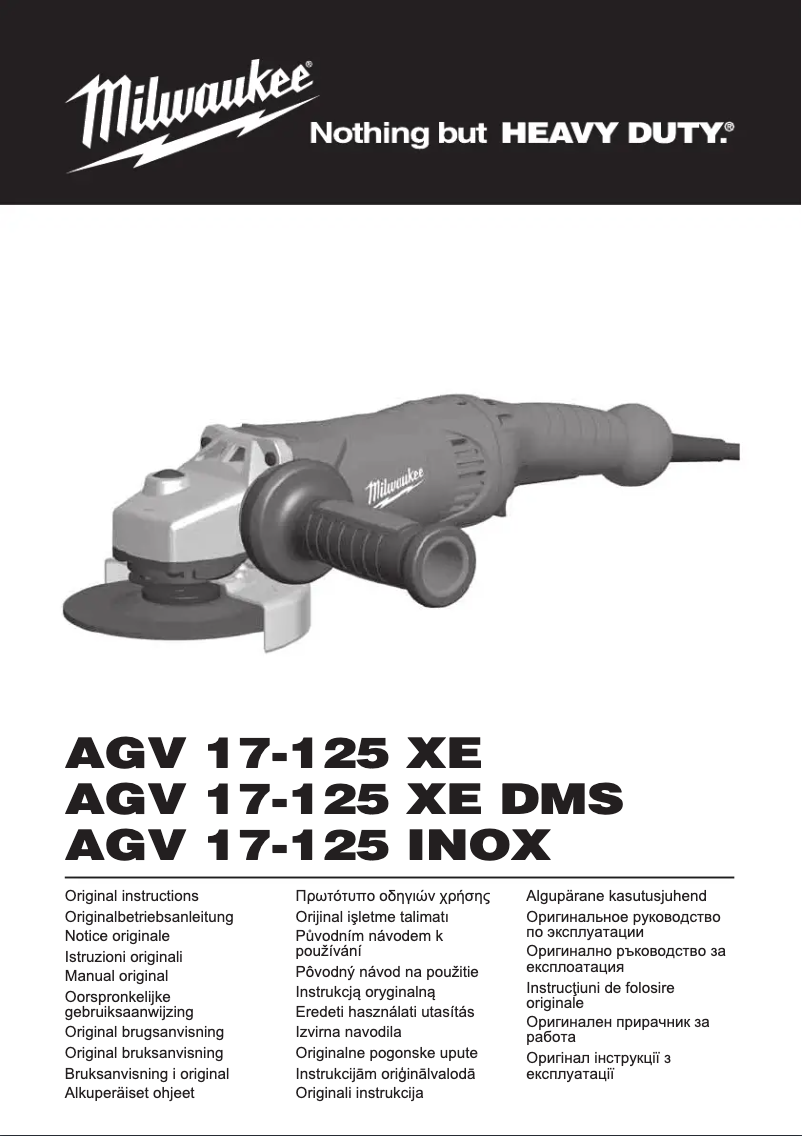 Página 1 del manual Manual de usuario Milwaukee AGV 17-125 XE