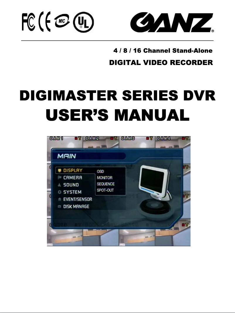 Página 1 del manual Manual de usuario Ganz DR-16F42A