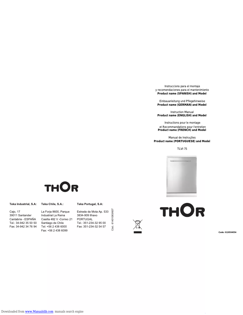 Página 1 del manual Manual de usuario Thor TLVI 75