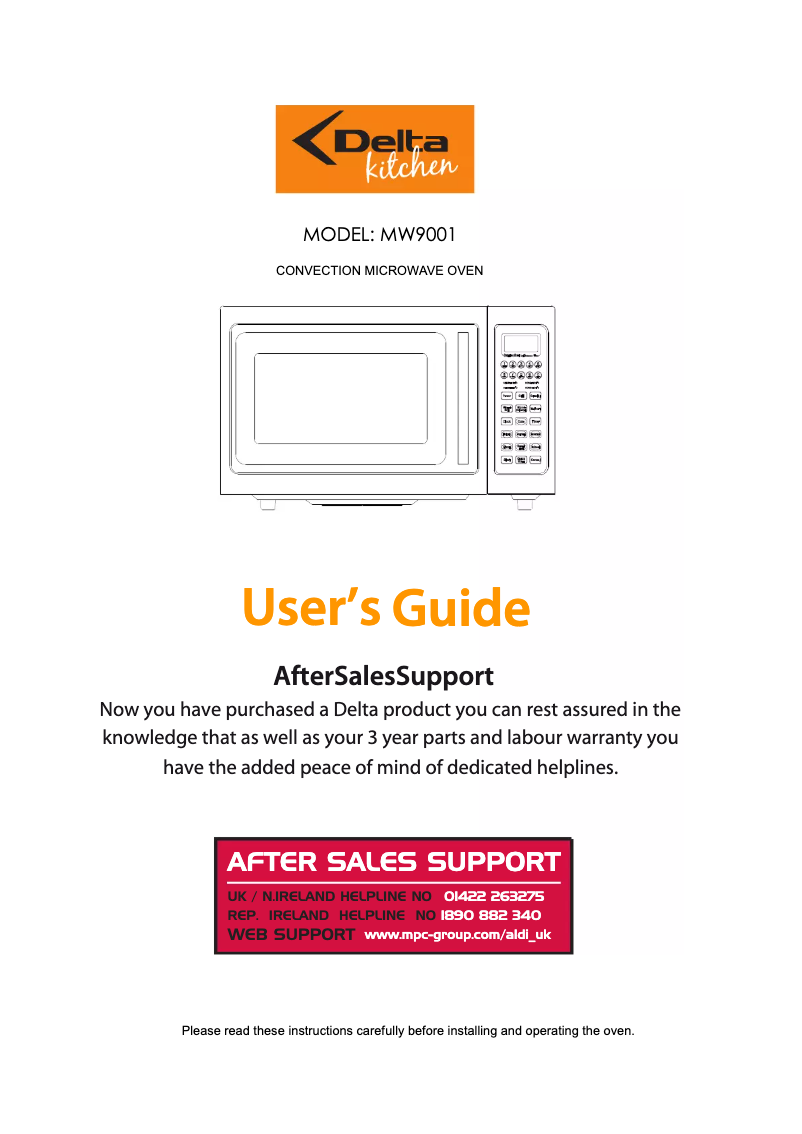 Página 1 del manual Manual de usuario Delta MW9001