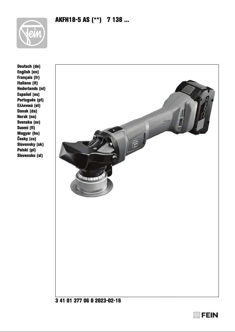 Página nº 1 - Manual de usuario Fein AKFH 18-5 AS