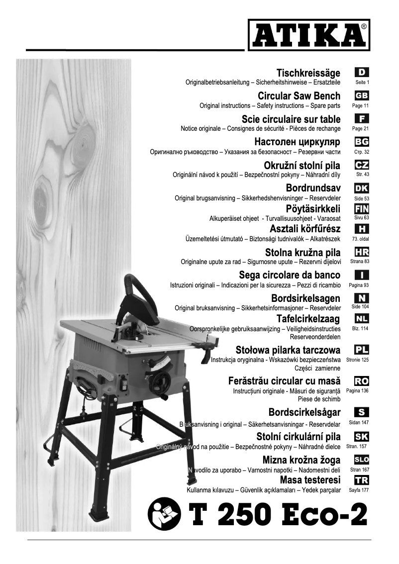 Imagen de la primera página del manual del dispositivo T 250 ECO-2