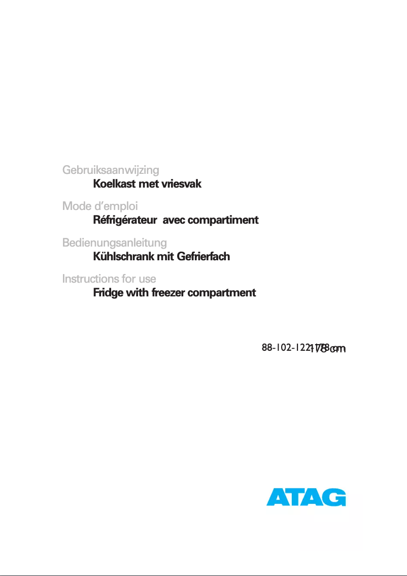 Página 1 del manual Manual de usuario Atag KS31088A