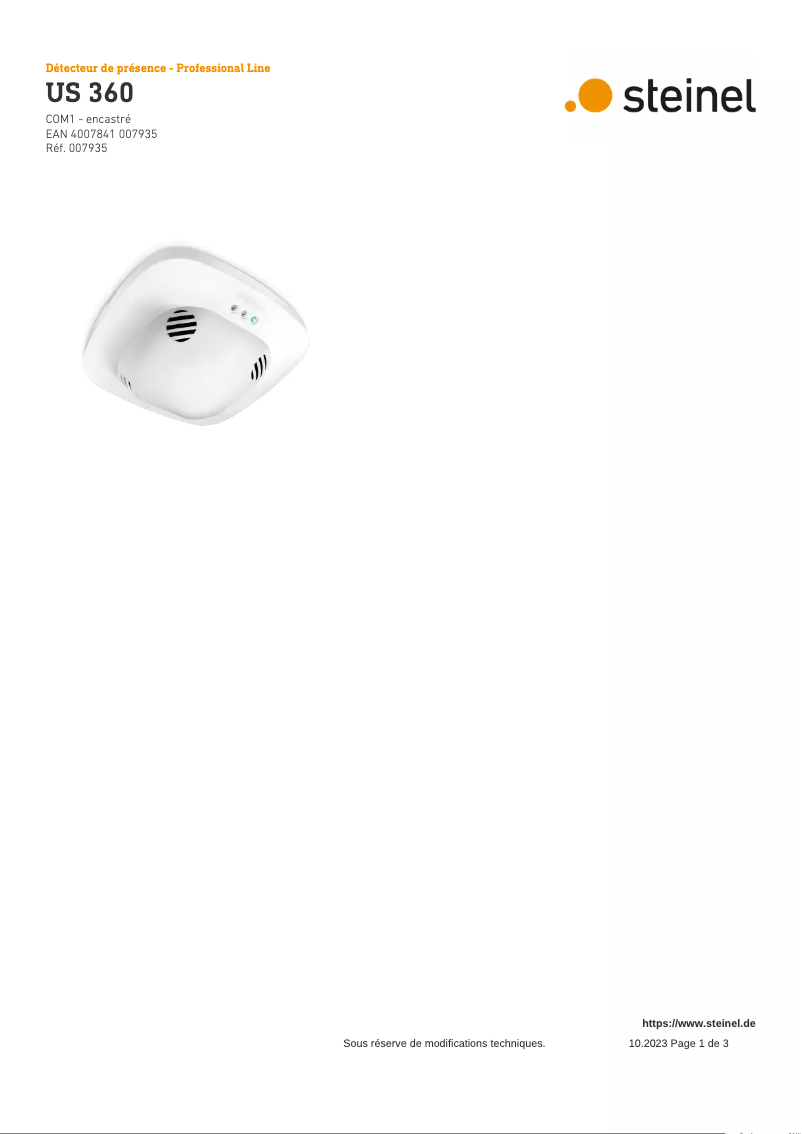 Imagen de la primera página del manual del dispositivo US 360