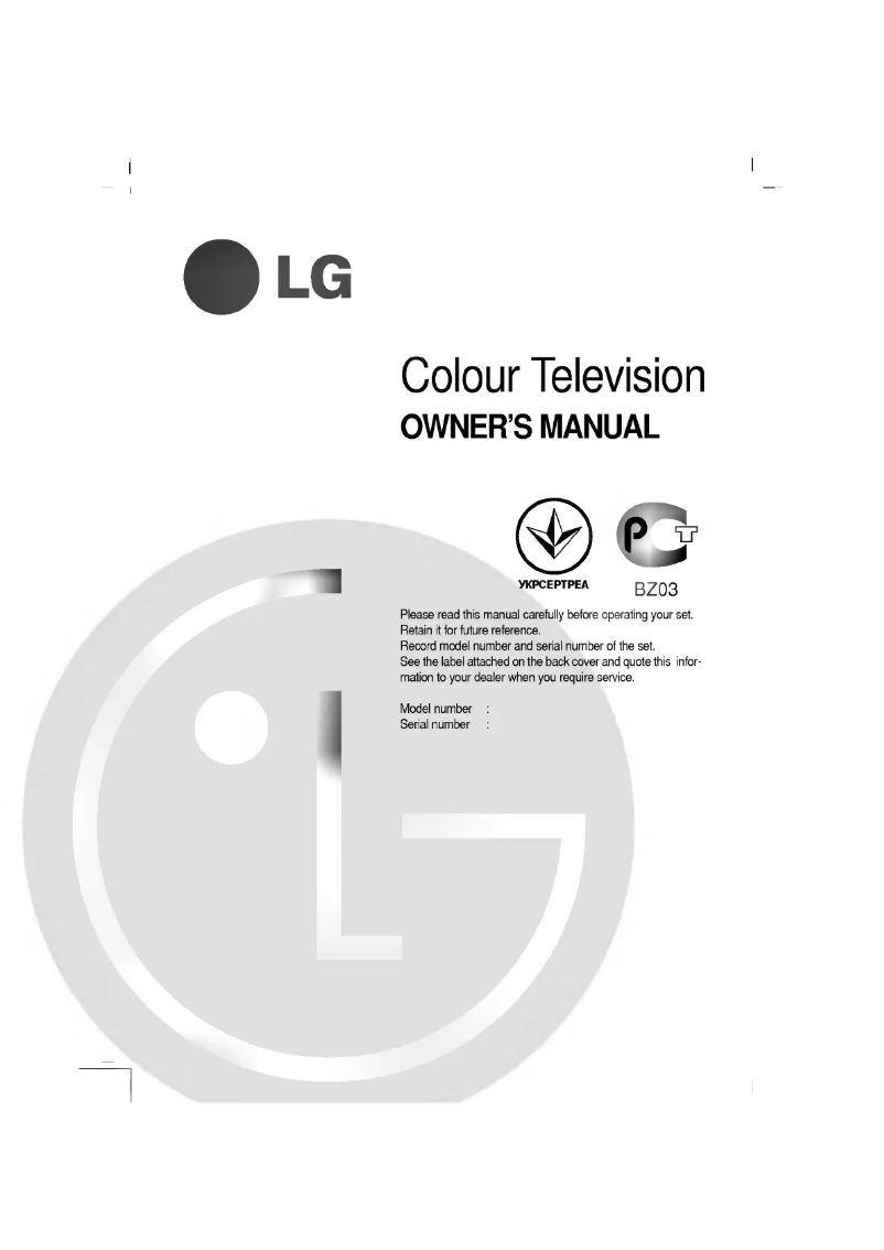 Página nº 1 - Manual de usuario LG 29FX5ANX