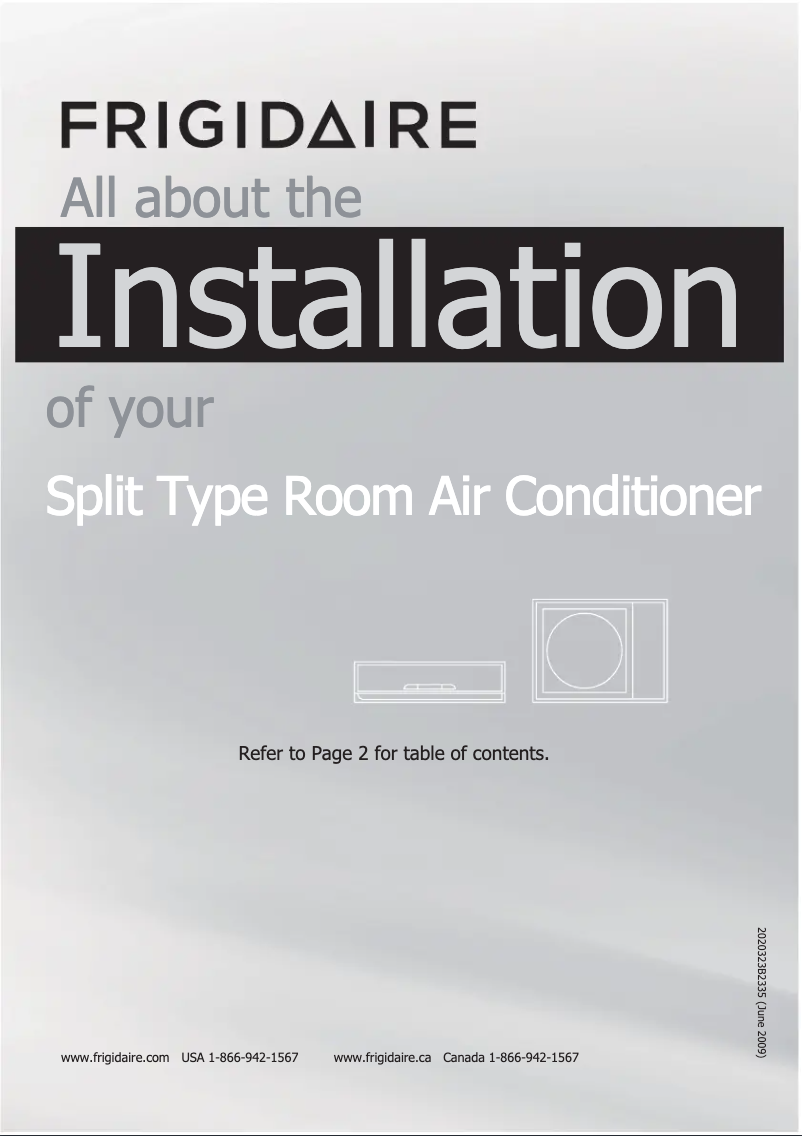 Página 1 del manual Guía de instalación Frigidaire FFHP302SQ2