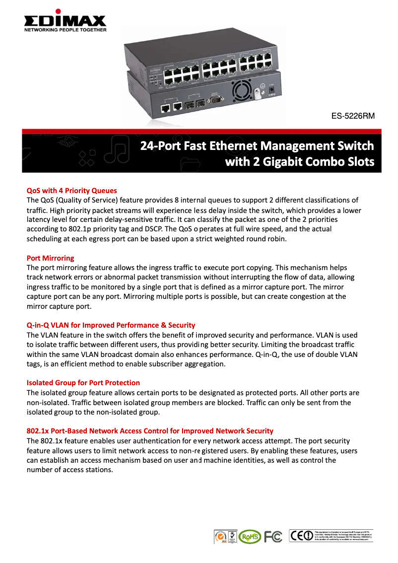 Página nº 1 - Manual de usuario Edimax ES-5226RM