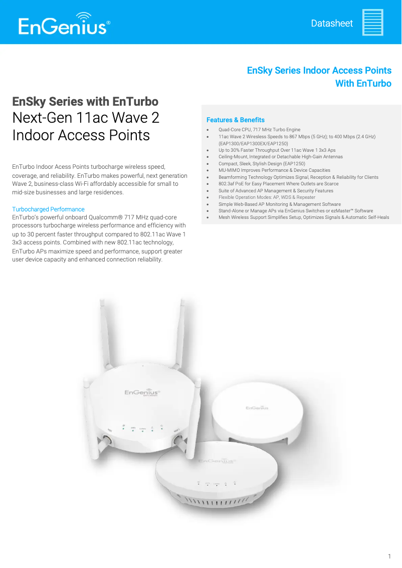 Imagen de la primera página del manual del dispositivo EAP1250