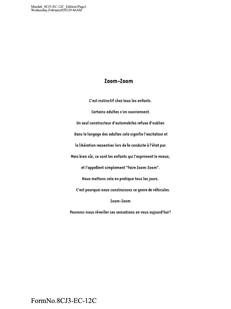 Página 1 del manual Manual de usuario Mazda 6 (2013)